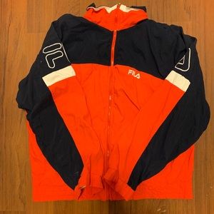 Fila red white and blue wind breaker